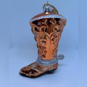 Ornate Orange Boot Ornament 58